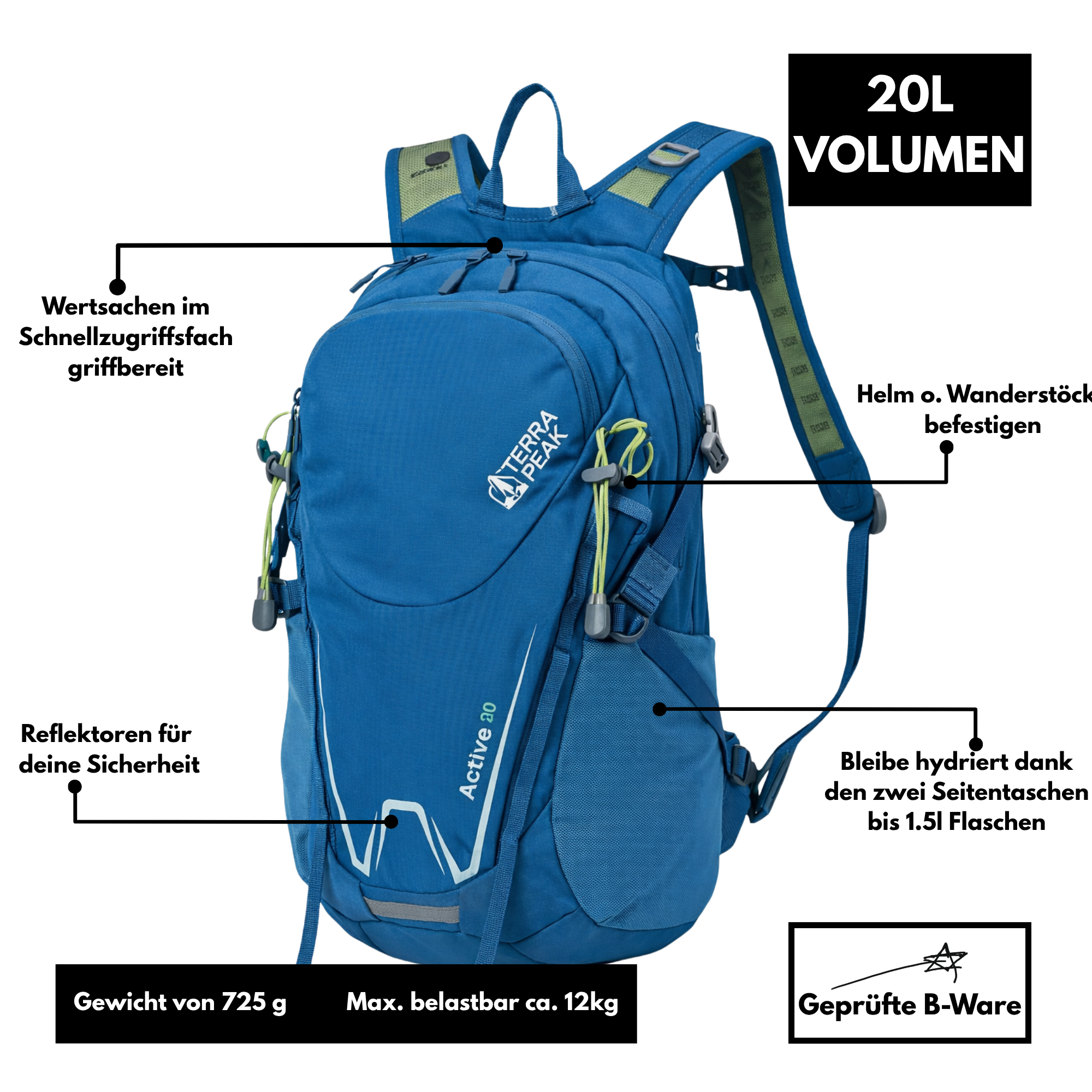Terra Peak Active 20 - Rucksack 20L - B-Ware