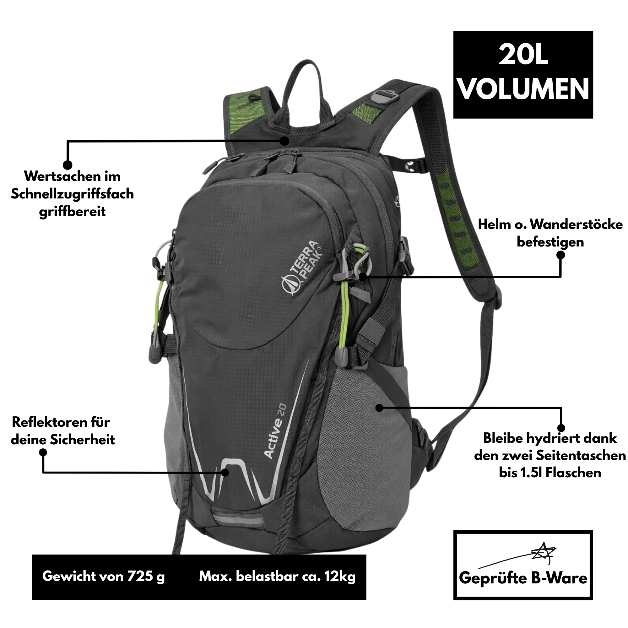 Terra Peak Active 20 - Rucksack 20L - B-Ware