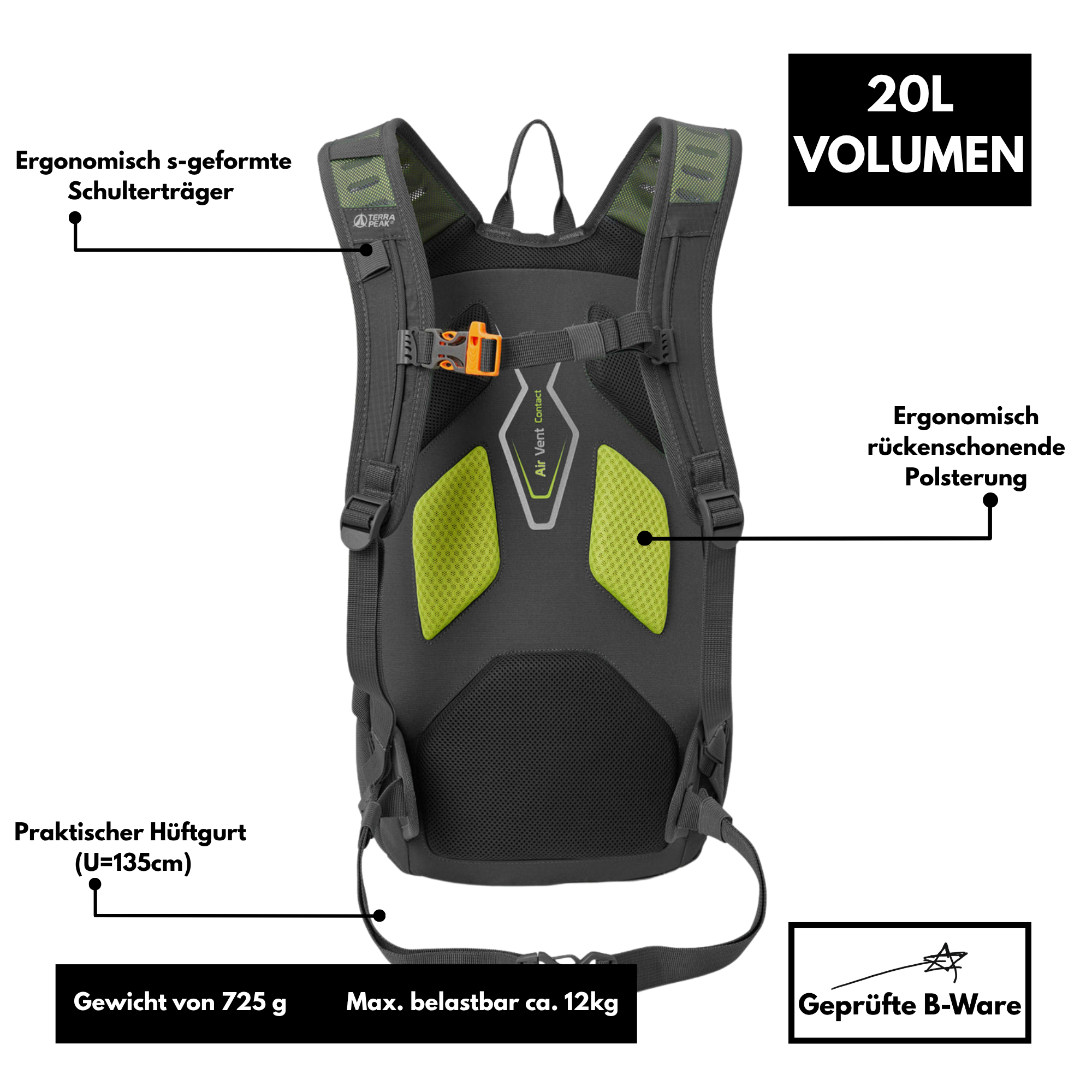 Terra Peak Active 20 - Rucksack 20L - B-Ware
