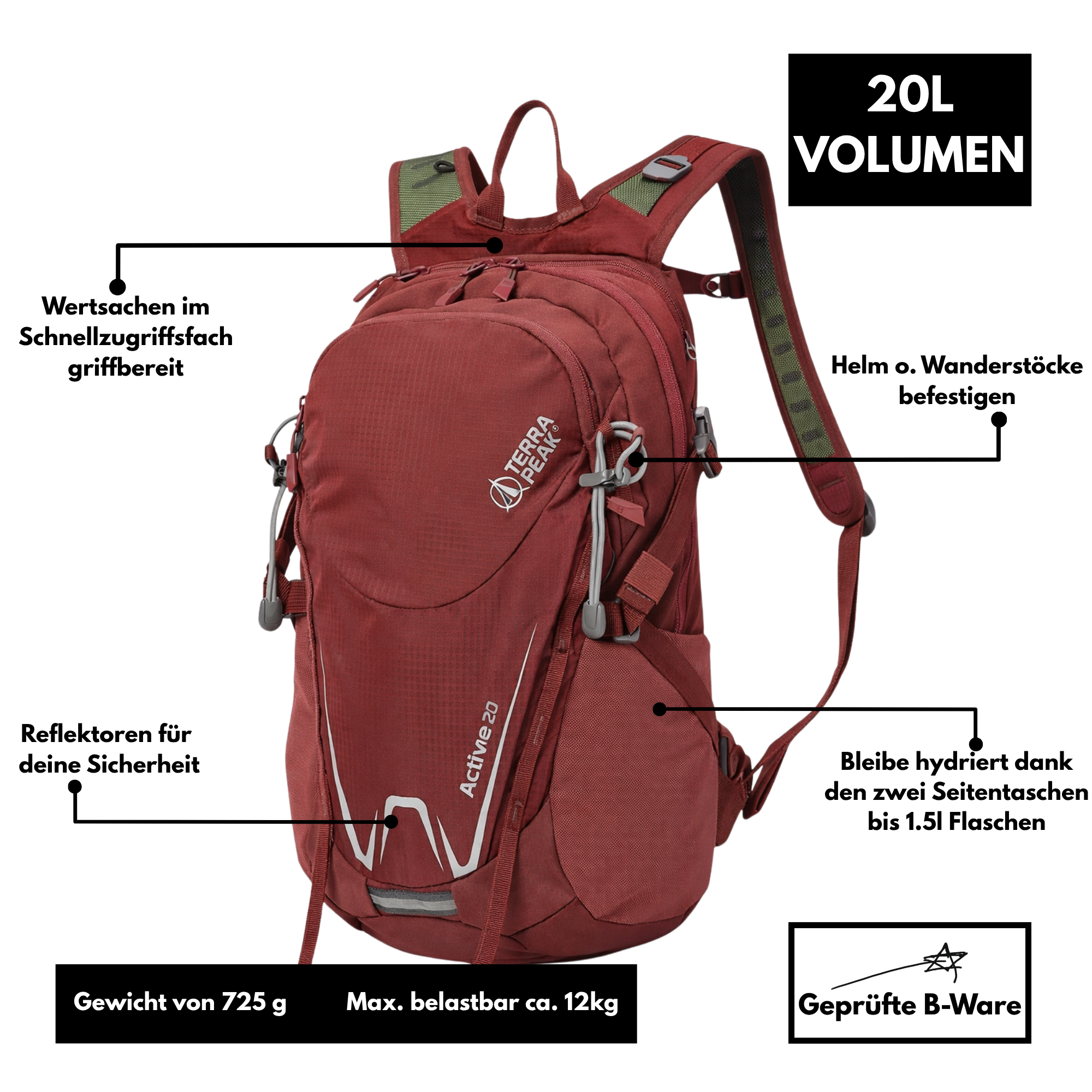 Terra Peak Active 20 - Rucksack 20L - B-Ware