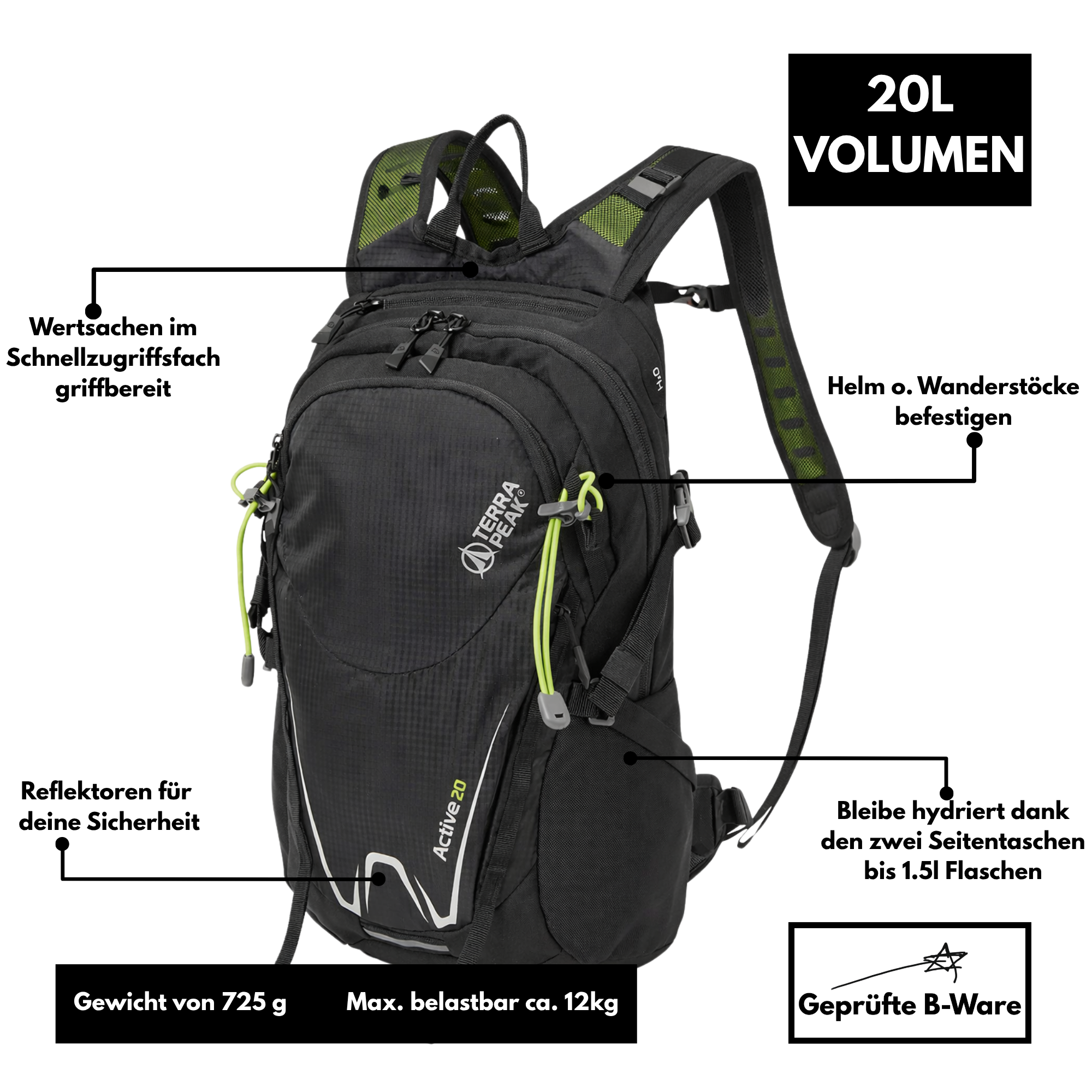 Terra Peak Active 20 - Rucksack 20L - B-Ware