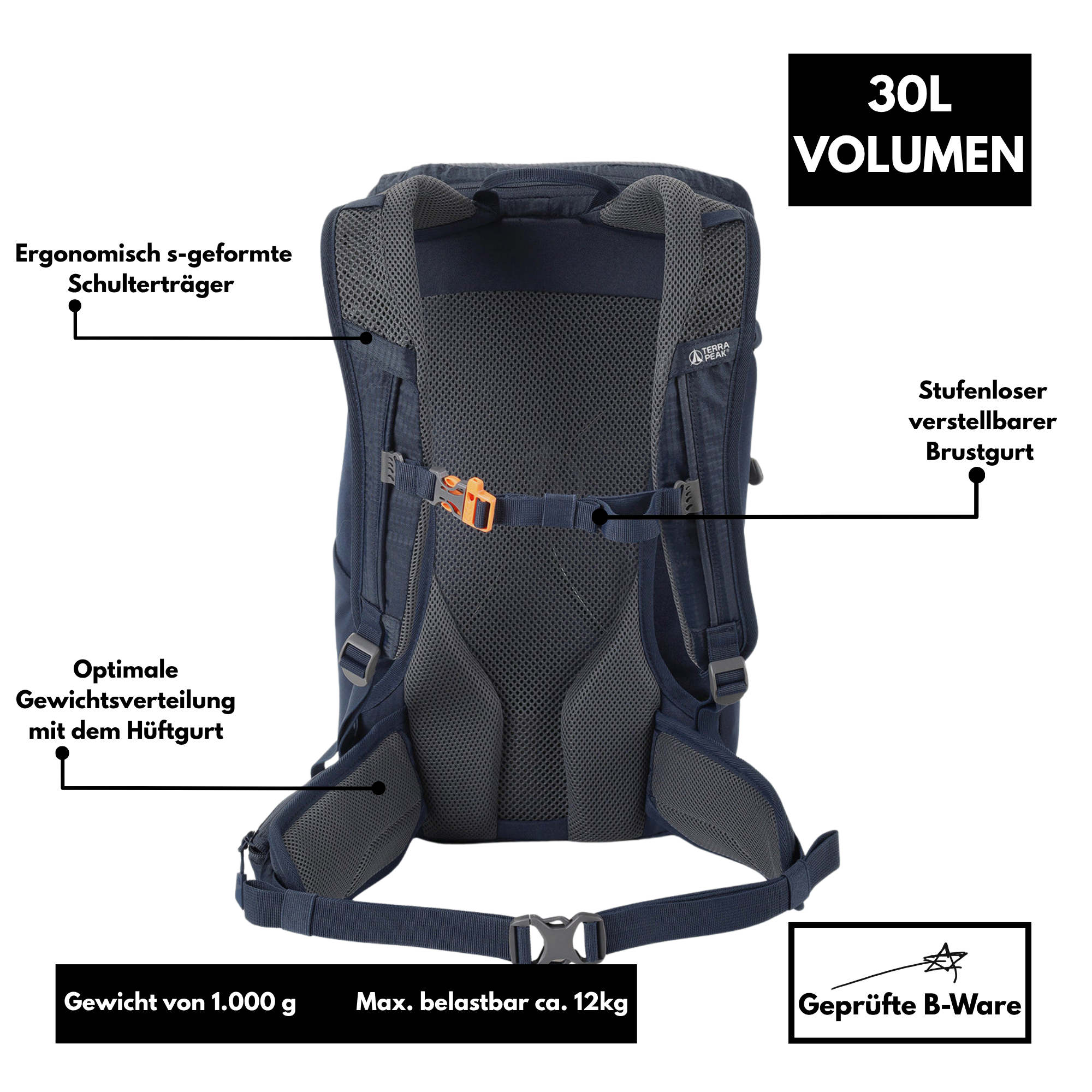 Terra Peak Airant 30 - Rucksack 30L - B-Ware