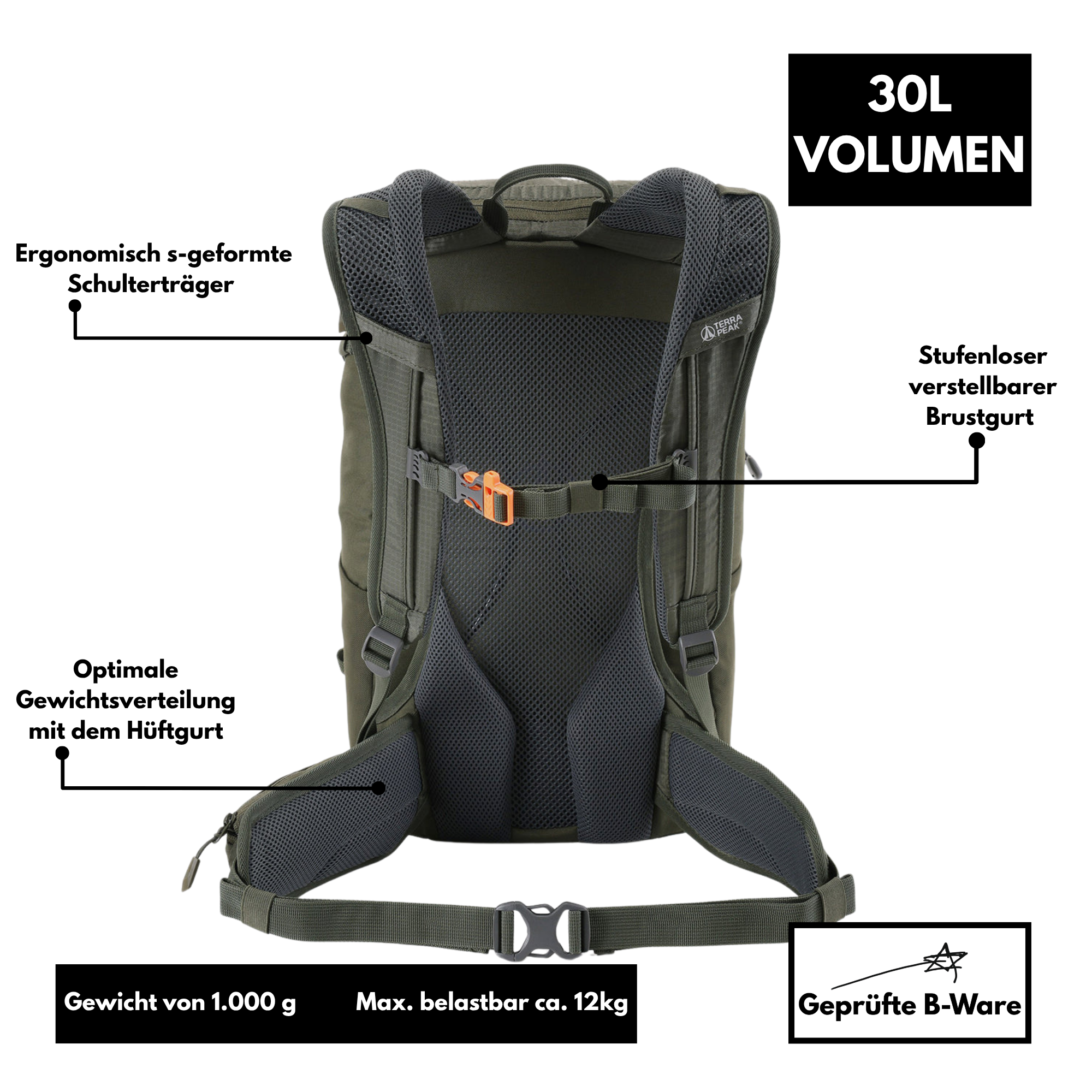 Terra Peak Airant 30 - Rucksack 30L - B-Ware