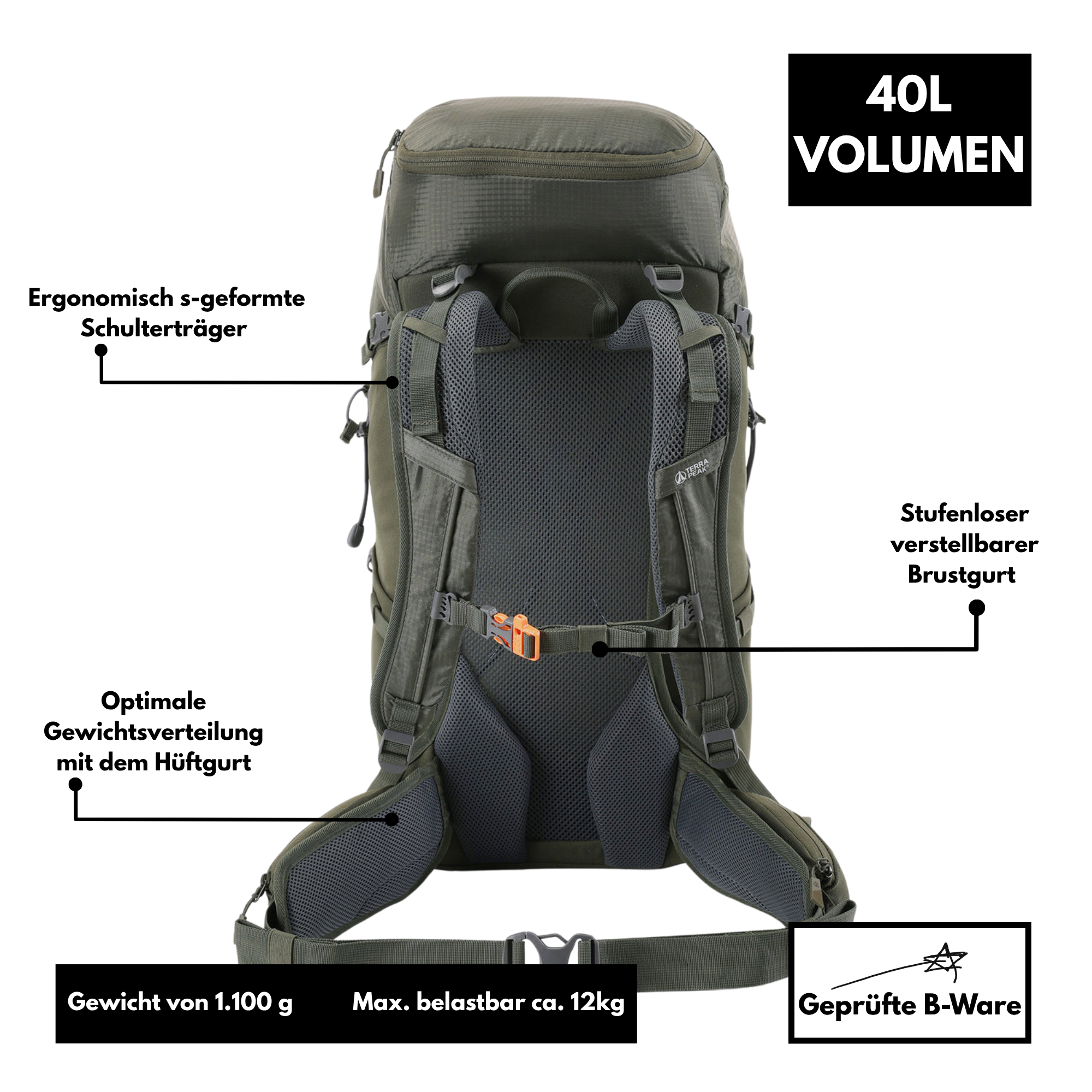 Terra Peak Airant 40 - Rucksack 40L - B-Ware