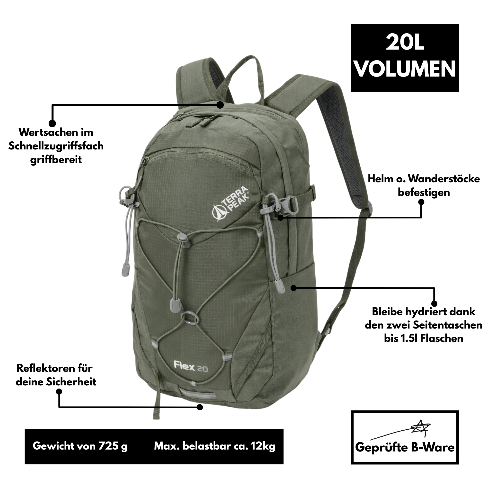 Terra Peak Flex 20 - Rucksack 20L - B-Ware