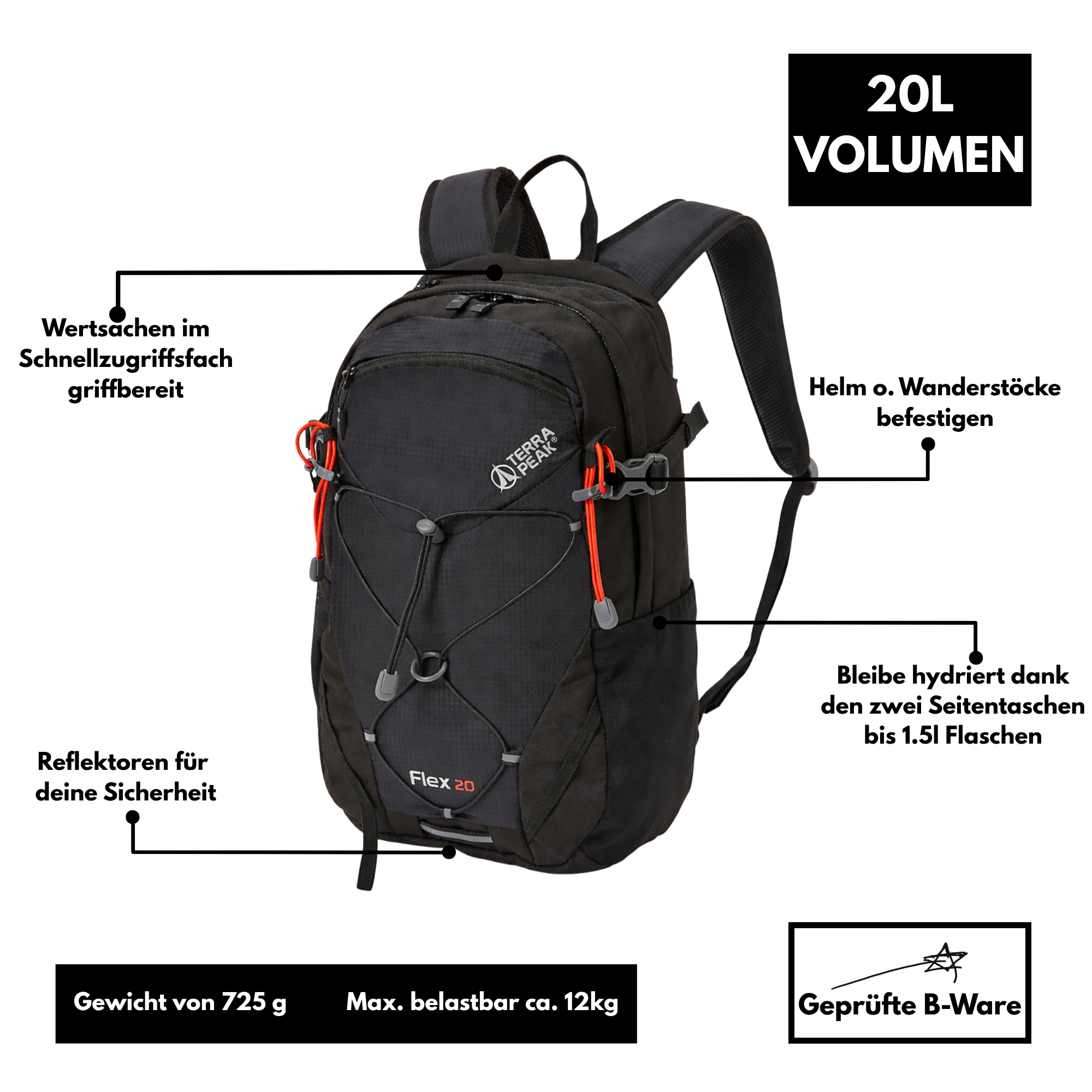 Terra Peak Flex 20 - Rucksack 20L - B-Ware